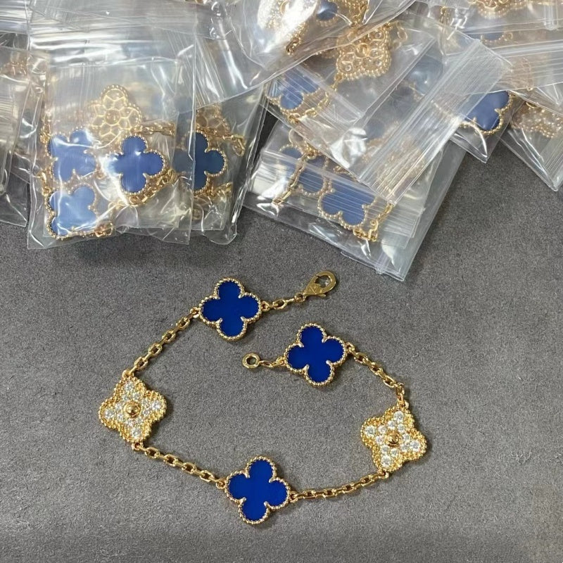 Vintage Blue Leaves Bracelet